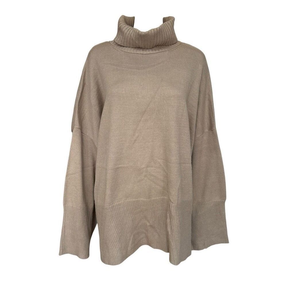 Topshop Oversize Turtleneck Sweater slouchy silhouette ribbed  size 12/L NWOT